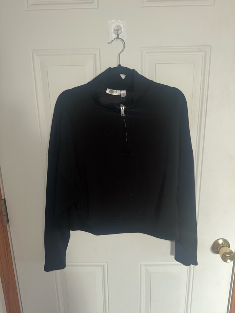 Women’s Black Half-Zip Pullover Top